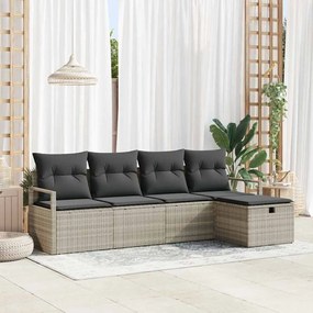 vidaXL Σετ Καναπέ Κήπου 5 pcs Ανοιχτό γκρι 230 x 117 x 85 εκ.