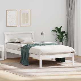 vidaXL Σκελετός Κρεβατιού Λευκό 90 x 190 cm Συμπαγές ξύλο πεύκου