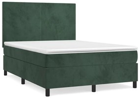 ΚΡΕΒΑΤΙ BOXSPRING ΜΕ ΣΤΡΩΜΑ ΣΚΟΥΡΟ ΠΡΑΣΙΝΟ 140X190ΕΚ. ΒΕΛΟΥΔΙΝΟ 3142902