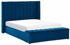 Κρεβάτι Berwyn 682, Διπλό, Μπλε, 140x200, Ταπισερί, Τάβλες για Κρεβάτι, 152x210x132cm, 74 kg, Ξύλο: Ευκάλυπτος | Epipla1.gr