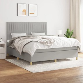 ΚΡΕΒΑΤΙ BOXSPRING ΜΕ ΣΤΡΩΜΑ ΑΝΟΙΧΤΟ ΓΚΡΙ 180X200 ΕΚ. ΥΦΑΣΜΑΤΙΝΟ 3142513