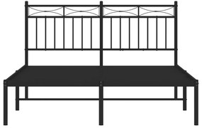 Πλαίσιο Κρεβατιού με Κεφαλάρι Μαύρο 140 x 200 εκ. Μεταλλικό - Μαύρο