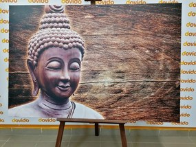 Εικόνα του αγάλματος του Βούδα σε ξύλινο φόντο - 120x80