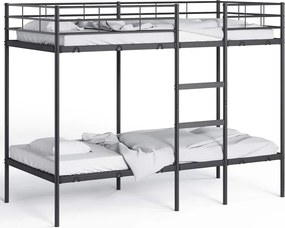 vidaXL Κουκέτα χωρίς στρώμα Μαύρο 90x200 cm Ατσάλι
