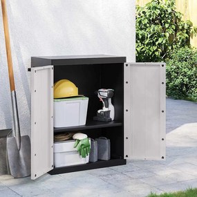 vidaXL Ντουλάπι Αποθ. Εξ. Χώρου Γκρι/Μαύρο 65x37x85 εκ. Πολυπροπυλένιο