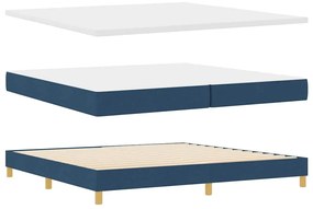 vidaXL Κρεβάτι box spring με στρώμα με στρώμα Μπλε 200 x 200 cm ύφασμα