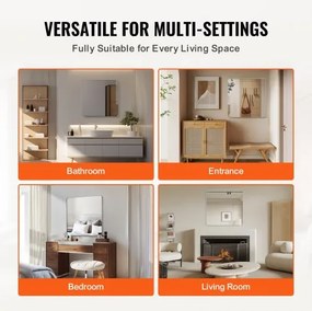 VEVOR Square Wall Mounted Mirror 36" x 36" Mirror with Aluminium Alloy Frame