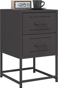 vidaXL Κομοδίνα 2 τεμ. Μαύρα 36x39x60,5 εκ. Χάλυβα