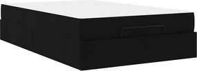 vidaXL Σκελετός κρεβατιού με στρώμα 2 pcs Μαύρο ύφασμα