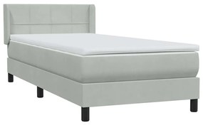 BOX SPRING ΚΡΕΒΑΤΙ ΜΕ ΣΤΡΩΜΑ ΑΝΟΙΧΤΟ ΓΚΡΙ 80X220 CM ΒΕΛΟΥΔΙΝΟ 3318135