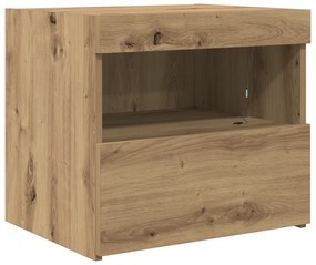 vidaXL Κομοδίνο με LED Φωτισμό Artisan Oak 50x40x45 εκ.