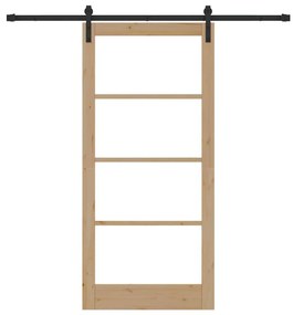 vidaXL Συρόμενη Πόρτα ORKDAL Καφέ 93 x 202 cm Μασίφ ξύλο πεύκου