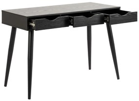 Τραπέζι γραφείου Oakland 115, Με συρτάρια, Αριθμός συρταριών: 3, 77x110x50cm, 27 kg, Μαύρο | Epipla1.gr