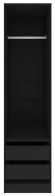 Ντουλάπα με Συρτάρια Μαύρη 50 x 50 x 200 εκ. από Μοριοσανίδα - Μαύρο