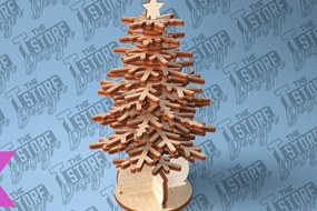 Σετ των 2 Intra απο ξύλο plywood 3mm-4mm πάχος - Χριστουγεννιάτικο Δέντρο Κόψιμο με Λέιζερ Δίασταση 15x15 cm INTRAFABR-79603018