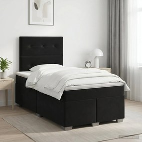 vidaXL Κρεβάτι box spring με στρώμα Μαύρο 120 x 190 cm Βελούδο