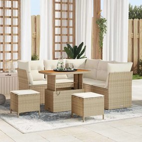 vidaXL Σετ Καναπέ Κήπου 8 pcs μπεζ και κρεμ 90 x 55 x 71 cm