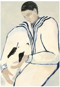 Πόστερ Man And Dog - Εκρού Μπλε 70 x 100 cm THE POSTER CLUB
