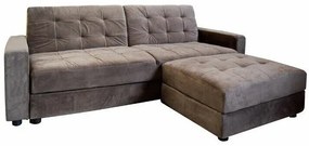 Καναπές κρεβάτι Mesa 208, Αριθμός θέσεων: 3, Αποθηκευτικός χώρος, Καφέ, Γκρι, 77x193x81cm, Πόδια: Πλαστική ύλη | Epipla1.gr