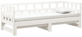 vidaXL Καναπές Κρεβάτι Συρόμενος Λευκός 2x(90x200) εκ. από Μασίφ Πεύκο