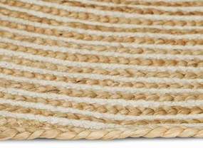 vidaXL Χαλί Φυσικό και Λευκό 160 x 230 cm Γιούτα