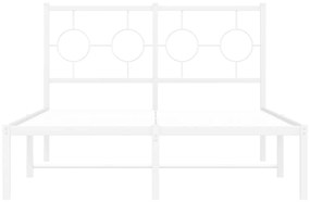 vidaXL Πλαίσιο Κρεβατιού με Κεφαλάρι Λευκό 120x190 εκ. Μεταλλικό