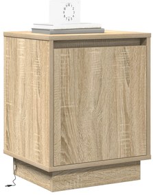 vidaXL Κομοδίνο με LED Φωτισμό Sonoma Oak 39x34,5x50 εκ