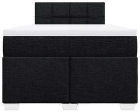 vidaXL Κρεβάτι Boxspring με Στρώμα Μαύρο 120x200 εκ. Υφασμάτινο