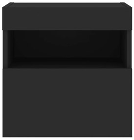 Έπιπλο Τοίχου Τηλεόρασης με LED Μαύρο 40x30x40 εκ. - Μαύρο