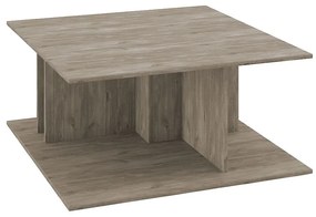 14200013 Τραπεζάκι Σαλονιού ArteLibre ΑΡΙΑΔΝΗ Raw Endgrain Oak/K105 90x90x43cm