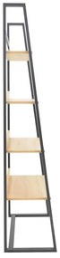 Βιβλιοθήκη Ryder σε Oak - Μαύρο 75x36x185 εκ. 75x36x185 εκ.