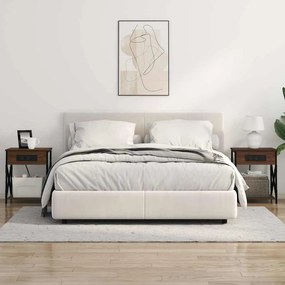 vidaXL Κομοδίνο 2 τεμ. Καφέ δρυς 41 x 31 x 51 εκ. Επεξεργασμένο Ξύλο