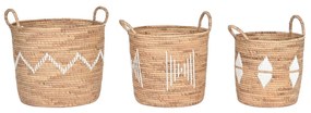 Σετ Καλαθιών DKD Home Decor Λευκό Φυσικό Σχοινί Θαλασσινό γρασίδι (3 Τεμάχια)