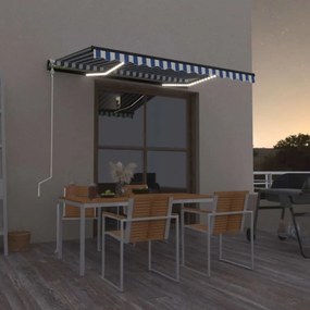 vidaXL Αναδιπλούμενη τέντα Μπλε και άσπρο 400 x 300 εκ Πολυεστέρας
