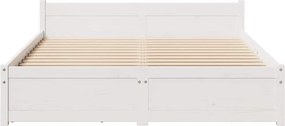 vidaXL Σκελετός Κρεβ. Χωρίς Στρώμα Λευκό 150x200 εκ Μασίφ Πεύκο