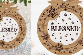 Σετ των 3 Intra απο ξύλο plywood 3mm-4mm πάχος Χριστουγεννιάτικο Στολίδι , Στολίδι C Δίασταση 8x8 cm INTRAFABR-111609337