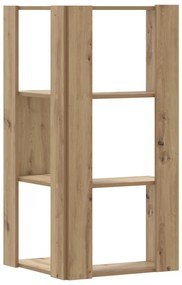 vidaXL Βιβλιοθήκη Γωνιακή 3 Επ. Αρτισιανή Δρυς 50x50x102εκ Επεξ. Ξύλο
