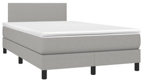 ΚΡΕΒΑΤΙ BOXSPRING ΜΕ ΣΤΡΩΜΑ &amp; LED ΑΝ.ΓΚΡΙ 120X190ΕΚ. ΥΦΑΣΜΑΤΙΝΟ 3270025