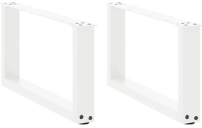 vidaXL Πόδια Τραπεζιού Σαλονιού σε Σχήμα U 2 τεμ. Λευκά 70x(30-31) εκ. Ατσάλι