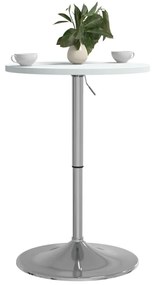 Τραπέζι Μπαρ Λευκό 50x50x90 εκ. Επ. Ξύλο / Επιχρωμιωμένο Ατσάλι - Λευκό