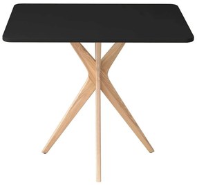 Τραπέζι Jubi JUBITREBLACK 80x55x73cm Natural-Black Mdf, Wood