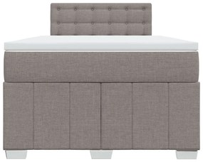 Κρεβάτι Boxspring με Στρώμα Taupe 120x200 εκ. Υφασμάτινο - Μπεζ-Γκρι