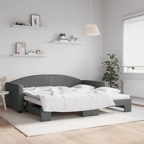 Καναπές Κρεβάτι Συρόμενος Σκούρο Γκρι 100 x 200 εκ. Υφασμάτινος - Γκρι