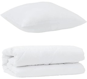 vidaXL Διπλό με Μαξιλάρι 2 pcs Λευκό 155 x 220 cm Μικροΐνες