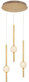 Φωτιστικό Οροφής Krakow 701CHD1236 Φ30x120cm Led 1500lm 17W 3000K Gold Opviq