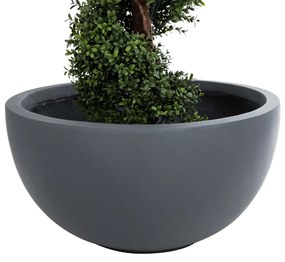 GloboStar® Artificial Garden BALTIMORE 20697 Διακοσμητικό Πολυεστερικό Τσιμεντένιο Κασπώ Γλάστρα - Flower Pot Γκρι Φ61 x Υ30cm