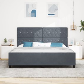 vidaXL Κρεβάτι Γκρι Σκούρο 200x200 εκ Βελούδο