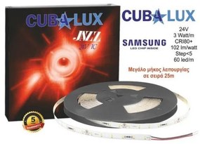 Ταινία LED 3W/m 15M 60LED/M 24V-IC CRI80 4000K 337lm/m JAZZ 131020 Cubalux 131020