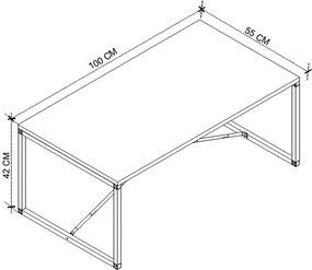 Τραπεζάκι σαλονιού Harte Megapap χρώμα ανθρακί 100x55x42εκ.