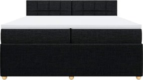 vidaXL Κρεβάτι Boxspring με Στρώμα Μαύρο 200x200 εκ. Υφασμάτινο